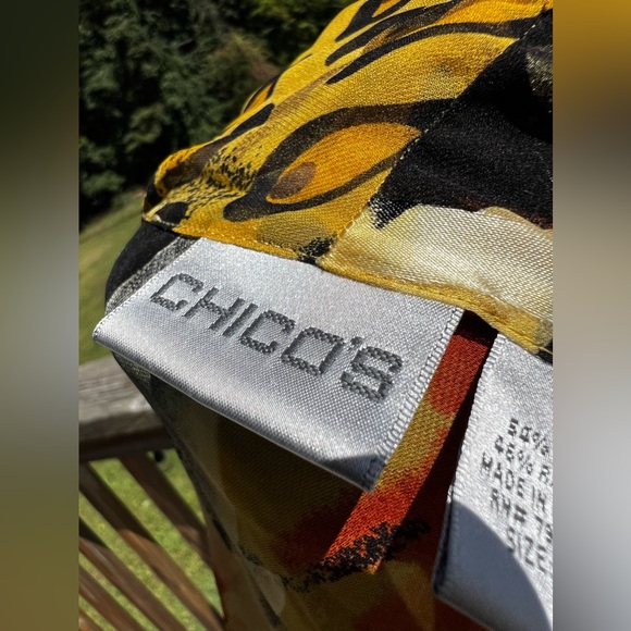 CHICO’S Silk Sheer Open Front Kimono/Cardigan - Picture 10 of 17